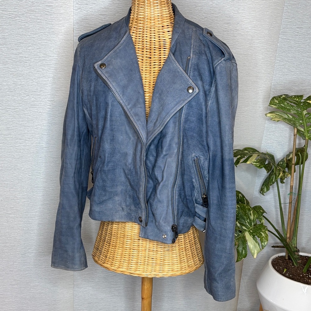 Lucky Brand motorcycle super soft lamb leather Women's Biker Jacket XL